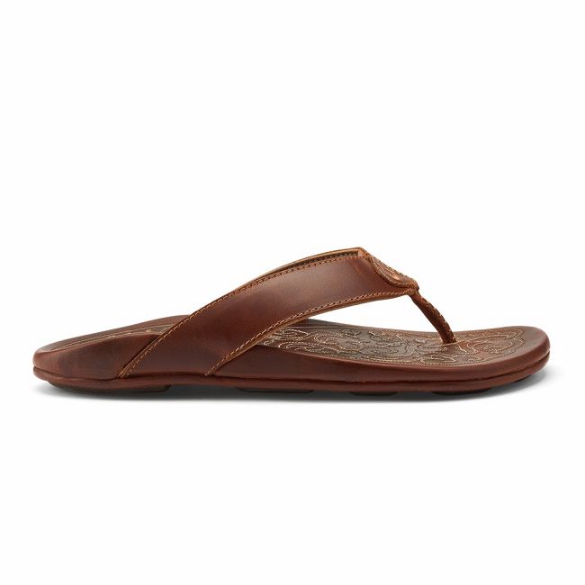 Sandalias Olukai Mekila - Chanclas Hombre Cafes 20958-741